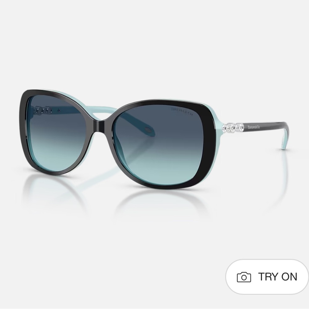 Tiffany and Co Elegant Black and Blue Sunglasses